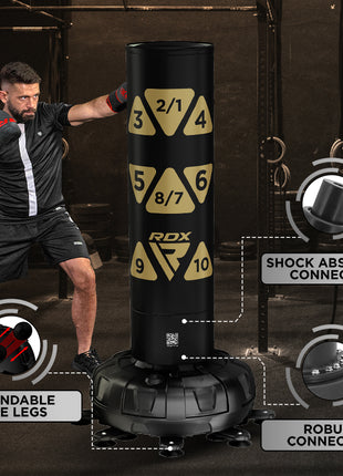 RDX KT Ronin 6ft 2-in-1 Free Standing Target Punch Bags With Mitts Set