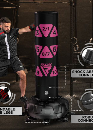 RDX KT Ronin 6ft 2-in-1 Free Standing Target Punch Bags With Mitts Set