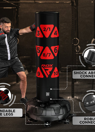 RDX KT Ronin 6ft 2-in-1 Free Standing Target Punch Bags With Mitts Set