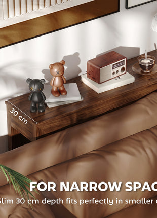 Modern Console Table, 47" Narrow Entryway Table, Walnut