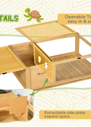 Wooden Reptile Cage with Top Access for Turtles, Lizards, Snakes, Yellow