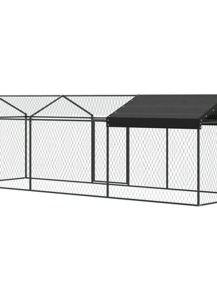 Large Metal Chicken Coop, Chicken Run with Waterproof & Anti-UV Cover for 3-5 Poultry, Outdoor Poultry Cage Rabbit Hutch