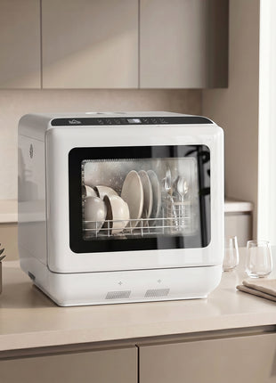 Countertop Dishwasher, Portable Mini Dishwasher with 1.6 Gal Built-in Water Tank, 5 Washing Programs, Air-Dry Function