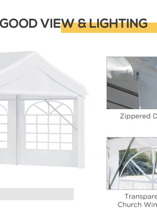 Heavy Duty Party Tent, 13x26 ft Outdoor Wedding Event Shelter, with Removable Sidewalls & Windows, for Family Gatherings, White