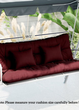4-Piece Back and Seat Cushion Pillows Replacement and Pillows, Patio Chair Cushions Set with Ties,  Red