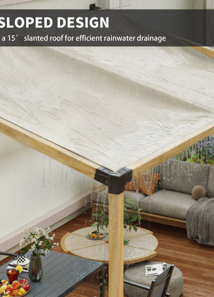 Pergola Kit, 15° Slanted Pergola Brackets w/ 4-Way/3-Way Brackets, Post Bases, Wall Mounts for 3.6" X 3.6" Lumber, Black