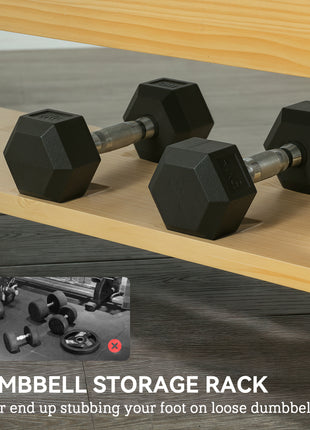 Wooden Adjustable Weight Bench with Dumbbell Rack, Flat or Incline Workout Bench for Home Gym Weight Lifting, White