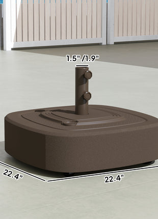 Patio Umbrella Base Outdoor Umbrella Stand with Wheels for 1.5"/1.9" Umbrella Poles