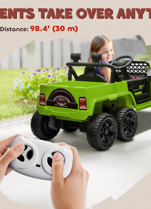12V 4x4 Kids Electric Car w/ 2WD/4WD Switchable, Remote Control, Spring Suspension System, Back Trailer, Camouflage