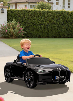 12V Electric Car for Kids with 2.4G Remote Control, Suspension, Black