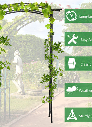 7Ft Garden Arch Arbor, Metal Arch Trellis for Climbing Vines, Garden Archway for Wedding, Bridal Party, Ceremony