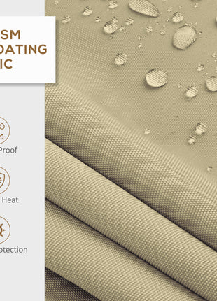12' x 10' Retractable Awning, 280gsm UV Resistant Sunshade Shelter for Deck, Balcony, Yard, Beige