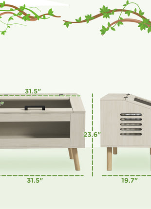 30 Gallon Reptile Tank, Top Opening Reptile Enclosure with Glass Windows for Snakes, Lizards Horned Frogs & Chameleons