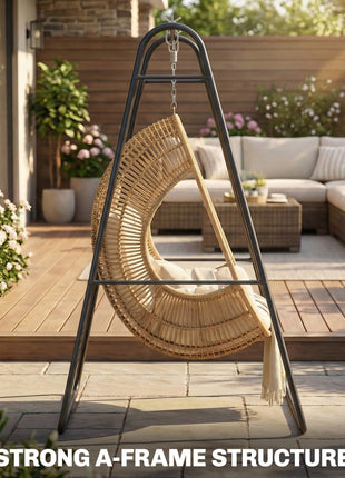 Hammock Chair Stand Only Heavy Duty Solid Steel A-Frame for Hanging Hammock, Egg Chair, Max Load 330 LBS, Black