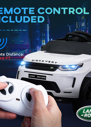 Land Rover Discovery Sport Licensed 12V Kids Ride on Car with Remote Control Soft Start, LED Lights, White