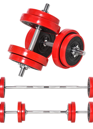 Adjustable Dumbbell Set, 44lbs Convertible to Barbell Weight Set for Home Gym Women and Men Weight Lifting Training