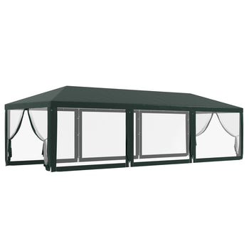 10' x 28' Party Tent, Outdoor Wedding Canopy & Gazebo with Removable Sidewalls, Shade Shelter for Events, BBQs, Green