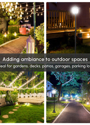 Outdoor Lamp Post Lights, Triple Head Solar Powered Lamp, Street Vintage Solar Post Lamp, for Backyard, Garden Pathway, Driveway, 72 Inches