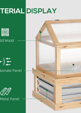 48" x 24" x 32.25" Elevated Planting Beds Garden Wooden Cold Frame Greenhouse Flower Planter Protection Wood