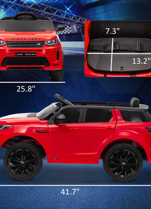 Land Rover Discovery Sport Licensed 12V Kids Ride on Car with Remote Control Soft Start, LED Lights, Red