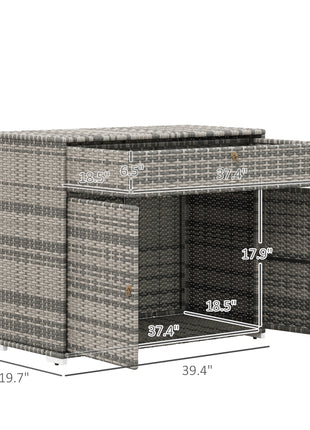 Outdoor Storage Cabinet, Waterproof PE Rattan Cabinet with Drawer for Indoor, Outdoor Swimming Pool, Gray