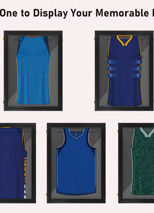24" x 32" Acrylic Shadow Box Frame, UV-Resistant Jersey Display Case with T-shirt Hanger and 2 Keys, Black