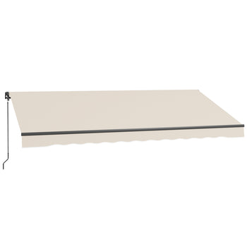13' x 10' Retractable Awning, 280gsm UV Resistant Sunshade Shelter for Deck, Balcony, Yard, Beige