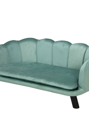 Pearl Design Pet Sofa for Medium and Large Sized Dogs, Pet Bed with Cushion and Solid Wood Legs, Green