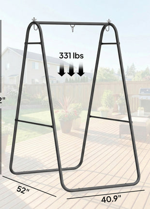 Hammock Chair Stand Only Heavy Duty Solid Steel A-Frame for Hanging Hammock, Egg Chair, Max Load 330 LBS, Black
