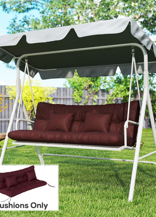 4-Piece Back and Seat Cushion Pillows Replacement and Pillows, Patio Chair Cushions Set with Ties,  Red