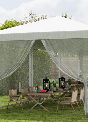 10' x 28' Party Tent, Outdoor Wedding Canopy & Gazebo with Removable Sidewalls, Shade Shelter for Events, BBQs, White