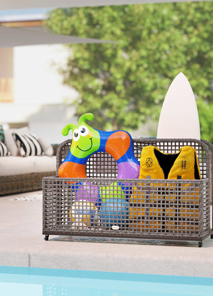 Pool Float Storage, Pool Caddy, with Wheels, 43.25" L x 22.5" W x 28" H, Light Gray
