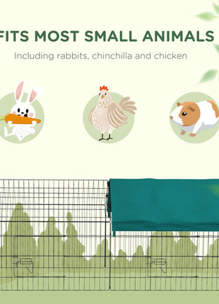 73" Small Animal Playpen with Roof for Rabbits, Chicken, Chinchillas