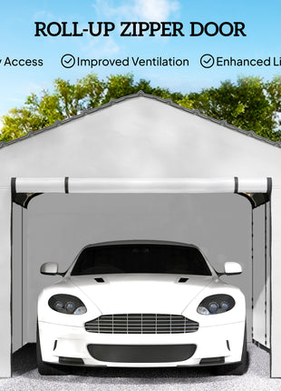 Carport Replacement Sidewall Panel for 12' x 20' Carports, UPF50+ Waterproof Replacement Side Wall Cover, White