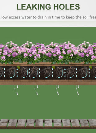Wooden Raised Garden Bed, Elevated Planter Box Stand with 8 Slots and Open Shelf, Dark Brown