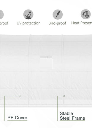 10' x 5' x 7' Outdoor Walk-In Greenhouse, Plant Nursery with Zippered Doors, PE Cover and 3 Wire Shelves, White