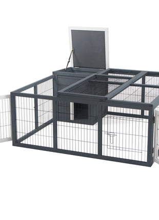 Rabbit Hutch, Waterproof Rabbit House for Small Animals, Gray