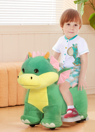 Battery Powered Ride on Toy, 6V Ride on Horse with Music Forward, PU Wheels, for 18-36 Months, Green
