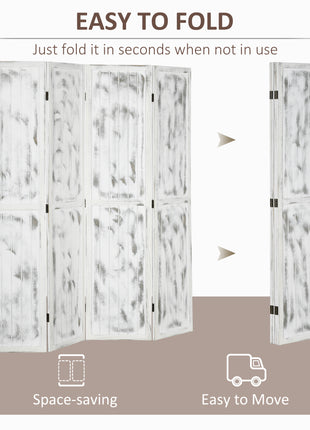 Screen Divider Room Divider Screen with Foldable Design for Indoor Bedroom Office 5.5' Rustic White