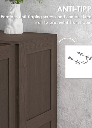 Storage Cabinet w/ Storage Shelves, Pantry Cabinet, Coffee