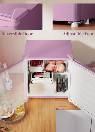 1.1 Cu.Ft Countertop Mini Freezer, Compact Upright Freezer with Removable Shelves, Pink
