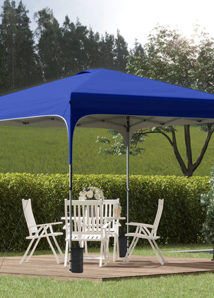 10' x 10' Pop Up Canopy Tent with Wheeled Carry Bag and 4 Sandbags, Instant Sun Shelter, Tents for Parties, Height Adjustable, for Outdoor, Garden, Patio, Blue