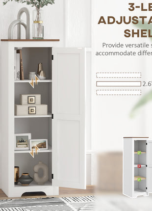 Farmhouse Accent Cabinet with Adjustable Shelf Barn Door Storage Cabinet for Living Room Floor Pantry Cabinet, White