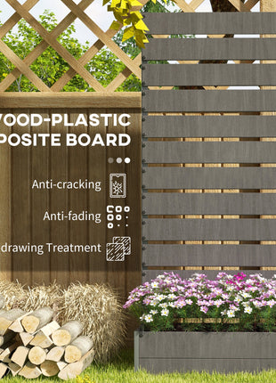 Trellis Planter for Climbing Plants, Raised Garden Bed with Trellis, Planter Box for Outdoor Garden, Dark Gray
