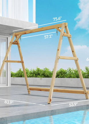 770lbs Porch Swing Frame, Heavy Duty A-Frame Hanging Chair Stand Only with Reinforced Bars for Porch, Garden, Backyard