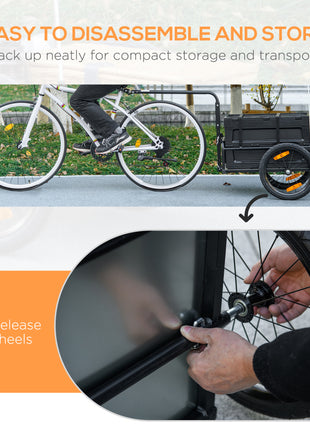 Trailer for Bike, Bicycle Cargo Trailer with Removable Storage Box, Galvanized Bottom