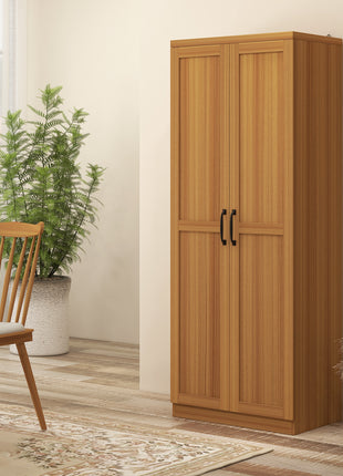 63" 2-Door Kitchen Pantry, Freestanding Cabinet with 2 Adjustable Shelves for Dining Room, Cinnamon Teak Wood Grain