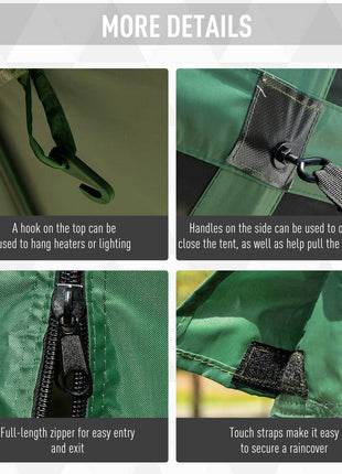 Pop Up Camping Canopy Gazebo Screen Shelter Tent with Single Person Easy Set-Up, Ventilating Mesh, Portable Carry Bag for Outdoor Tenting Party Event, 7x7FT, Green