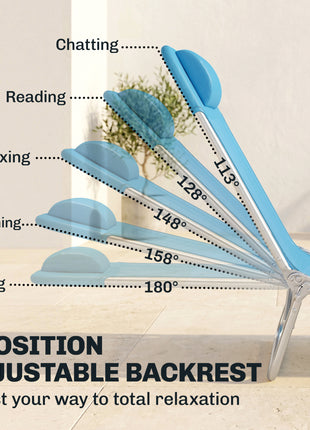2 Piece Folding Chaise Lounge Chairs, Pool Sun Tanning Chairs with Reclining Back, Breathable Mesh Seat, Headrest, Blue