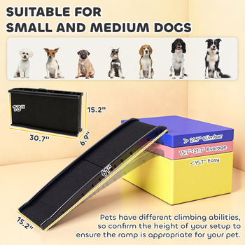 Folding Dog Ramp for Car, 61 Inches Portable Pet Ramp with Non Slip Frosted Surface, Raised Side Rails